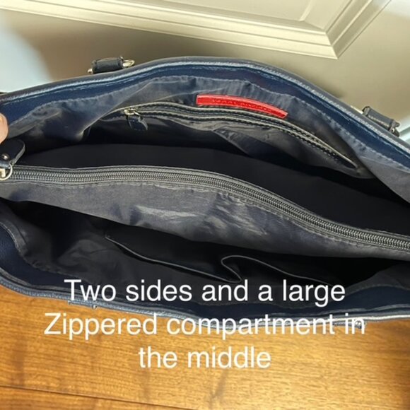 Tommy Hilfiger Blue & Gray Large Tote Bag - Picture 7 of 13